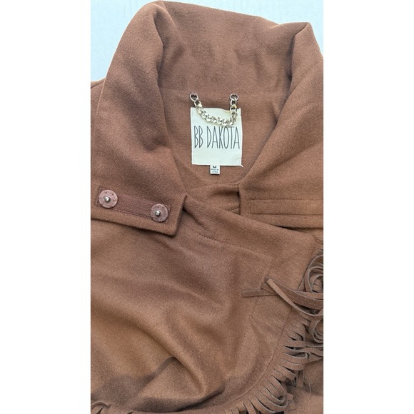 BB Dakota Jackets & Blazers - BB Dakota Fringe Jacket Woman's SZ M Brown‎ Western Faux Suede Rodeo